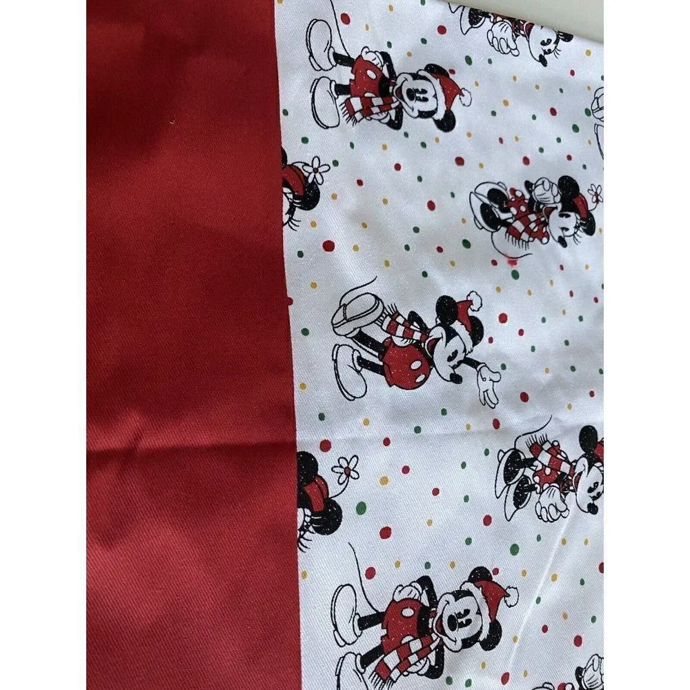 Disney Mickey Minnie‎ Mouse CHRISTMAS Cheer Kitchen Farmhouse Full Apron NEW